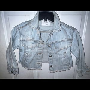 Zara girls cropped denim